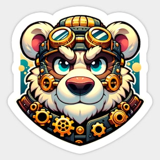 Steampunk Anthro Furry Bear Art Sticker